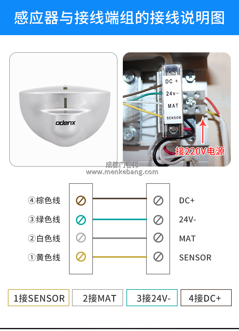 自動門感應器接線說明書