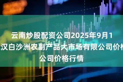 云南炒股配资公司2025年9月16日武汉白沙洲农副产品大市场有限公司价格行情